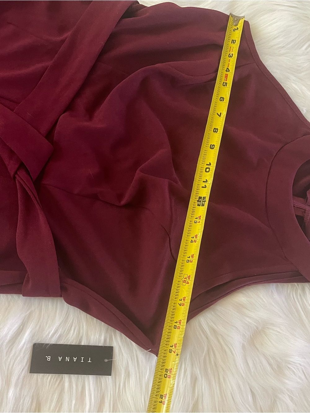 NWTTiana B. Sleeveless Halter Wide-Leg Jumpsuit in Burgundy SZ1X - Picture 6 of 10